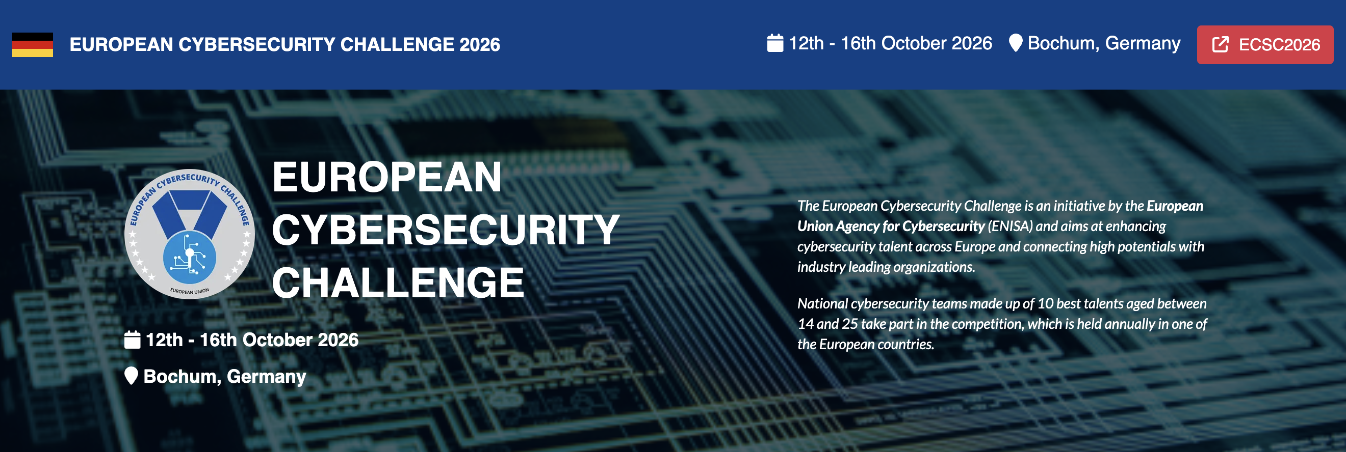 European Cybersecurity Challenge 2026 Germany by ENISA
